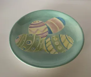 Decorated Egg Dessert Plate