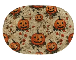 Jack-o-Lantern Fabric Placemats, Set of 4