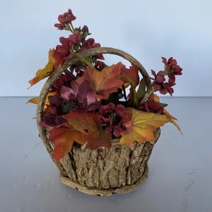 Mini Fall Leaf in Twig Basket