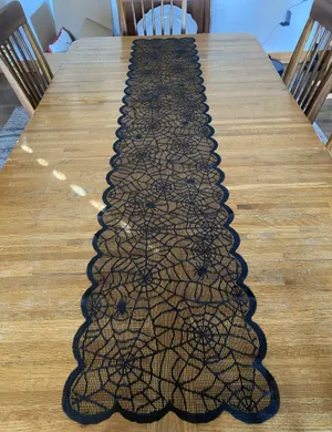 Black Spiderweb Table Runners, Set of 2