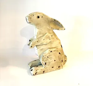 Rustic Wooden Bunny Figure
