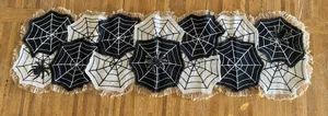 Burlap Spiderweb Table Runner