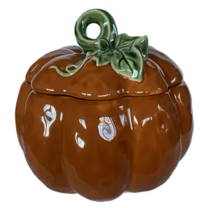 Orange Pumpkin-Shaped Soup Tureen with Lid