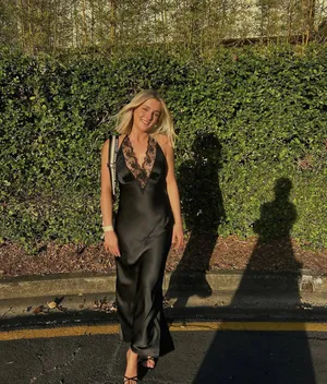 Aries halter gown black