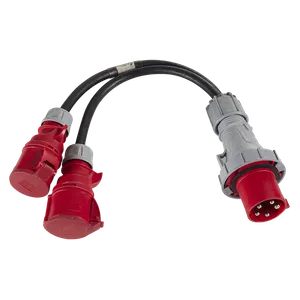 Adaptateur  | 63A Mâle vers 2x 32A Femelle