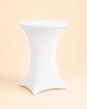 White Spandex Cocktail Table Cover 