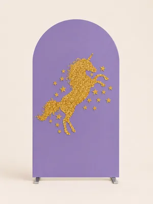 Purple &Gold Unicorn Backdrop 