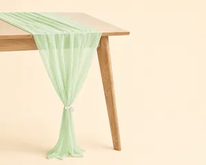 Sage Green Chiffon Table Runner