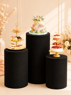 Black Modern Pedestal Set 