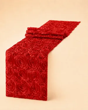 Red Rosette Table Runner 