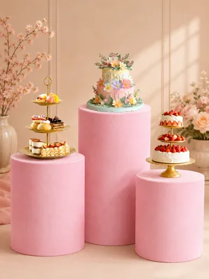 Pink Modern Pedestal Set 