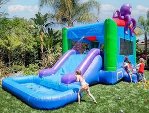 Birthday Party - Up to 50 Guests | Octopus 25x13 Bouncer Slide Combo with Pool
