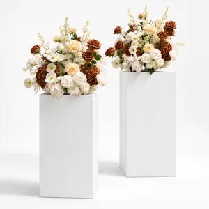 Terracotta And Champagne Silk Flower Centerpiece