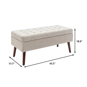 tufted off white benches