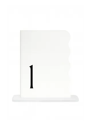 White Half Wavy Table Number Set (1–20)