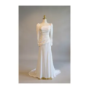 Silky draped long dress