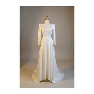 Long sleeve satin dress