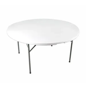 5 Foot Round White Plastic Tables