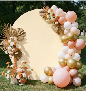Rental - 7ft Circle Backdrop Stand Cover - Beige 