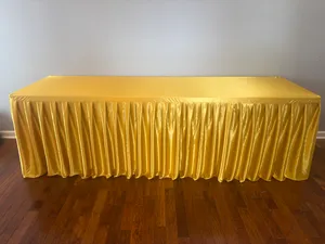 Rental - Fitted Spandex Polyester- Ruffle - Pleated tablecloth 8ft.  x 30in.