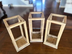 Open top wooden lantern - 16” H - Per Piece