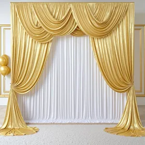 Sequin Backdrop Curtain - 20' W x 10' H - Gold