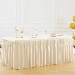 Light Champagne Rectangle  tablecloth polyester 8ft