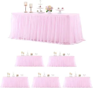 Rental- Pink Tutu Table Skirt -14 ft.