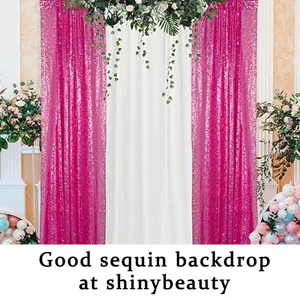Sequin Backdrop Curtain - Hot Pink