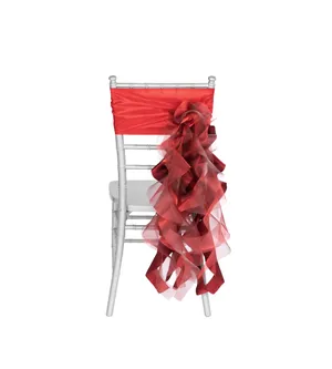 Rental - Curly willow chair sash - Apple Red