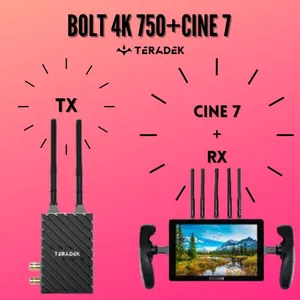 Kit Bolt 4K 750 TX + 1 Módulo RX Bolt 4K 750 TERADEK + Monitor CINE 7 SMALLHD