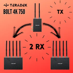 Kit Transmissor Sem Fio Bolt 4K LT // TX 750 + 2 RX (750+1500) TERADEK
