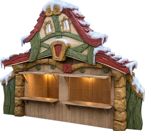 Old-style Market Stall Module (1) 6x2 m