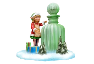 Scenery Elf with roud bottle parfume