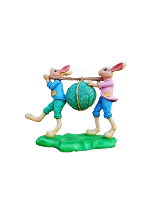 Figurina Iepuri carand varza ( set 2 bc ) 1,75 x 2m