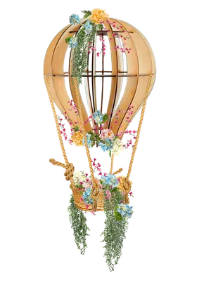 Balon aer cald cu flori 1.5m