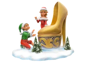 Scenery 2 Elf`s with giant shoe