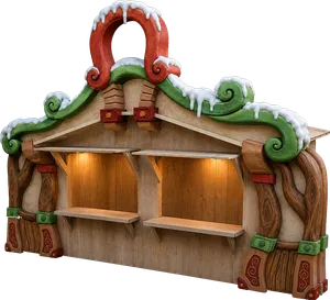 Old-style Market Stall Module (2) 6x2 m