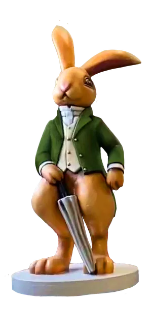 Figurina iepure elegant cu umbrela