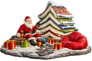 Scenery Santa & Books 3 x 2.4 x 2.5 m
