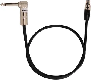 Cable de Instrumento 2 Pies (0.7 m), Conector Mini de 4 Pines TA4F con Conector de Ángulo Recto de 1/4 Pulgadas para Transmisores Inalámbricos Bodypack, Negro, Shure WA304 