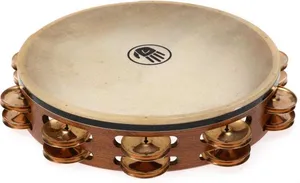 Pandero SoundArt Serie de 10 Doble Fila con Cascabeles de Plata Alemana con Parche de Becerro Black Swamp TD4