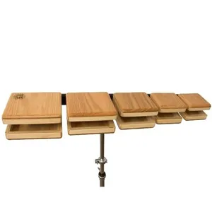 Temple Blocks Set de 5 con Soporte Clevelander CD-TB5