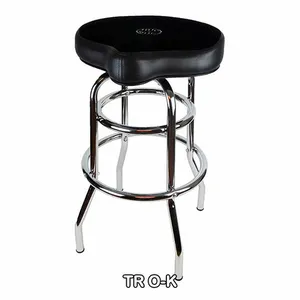 Banco Tubular Cromado Tipo Bar, Acojinado, Alto, Color Negro. Especial para Cantantes, Guitarristas, Bajistas y Percusionistas, Roc N Soc TR