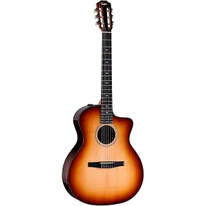 Guitarra Electroacústica Taylor 214ce-N Plus Sunset Blvd de cuerdas de nailon, modelo Grand Auditorium, acabado Sunset Edgeburst 