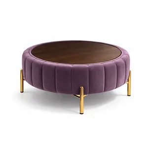 Velvet Purple Ottoman