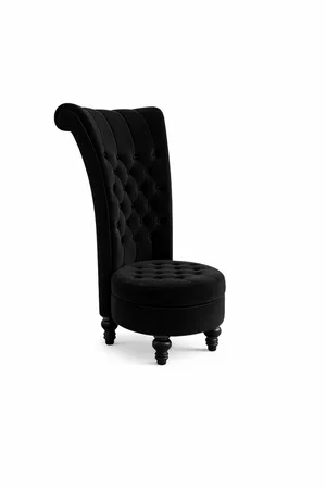 Black Velvet Royal High-back Chair