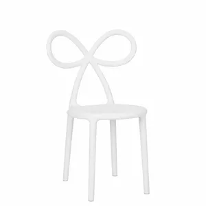Kids White Bow Resin Chair