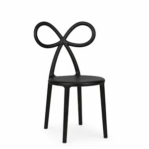 Kids Black Bow Resin Chair