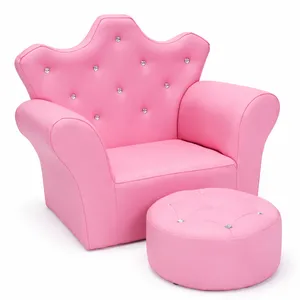 Princess Crown Armchair with Ottoman 